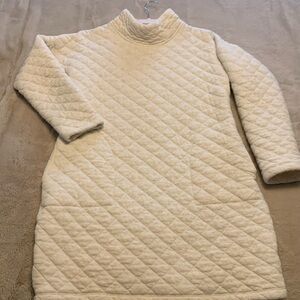 Orvis Quilted Tunic/Dress size M Oatmeal Heather cute warm and cozy fall dress.